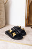 KB Shoes - Double Strap Sandal With Gold Detail