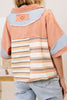 Washed Stripe Mixed Short Sleeve Top (S-XL)