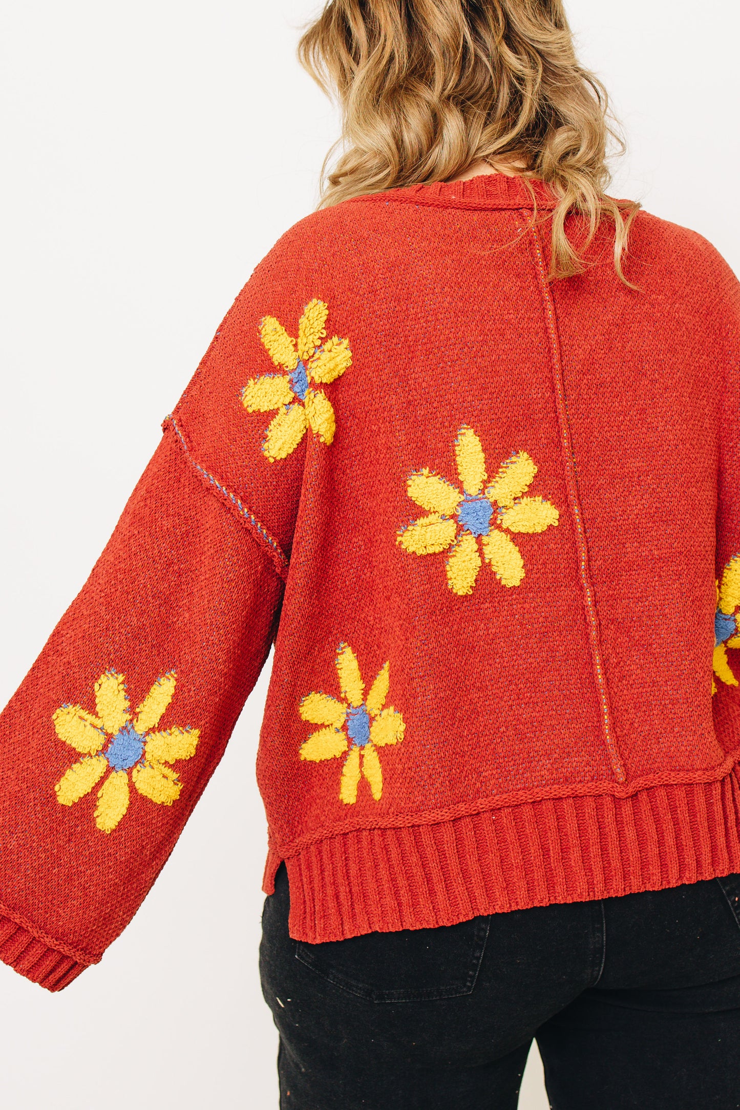 Pol - Golden Blooms Chenille Pullover Sweater (S-L)
