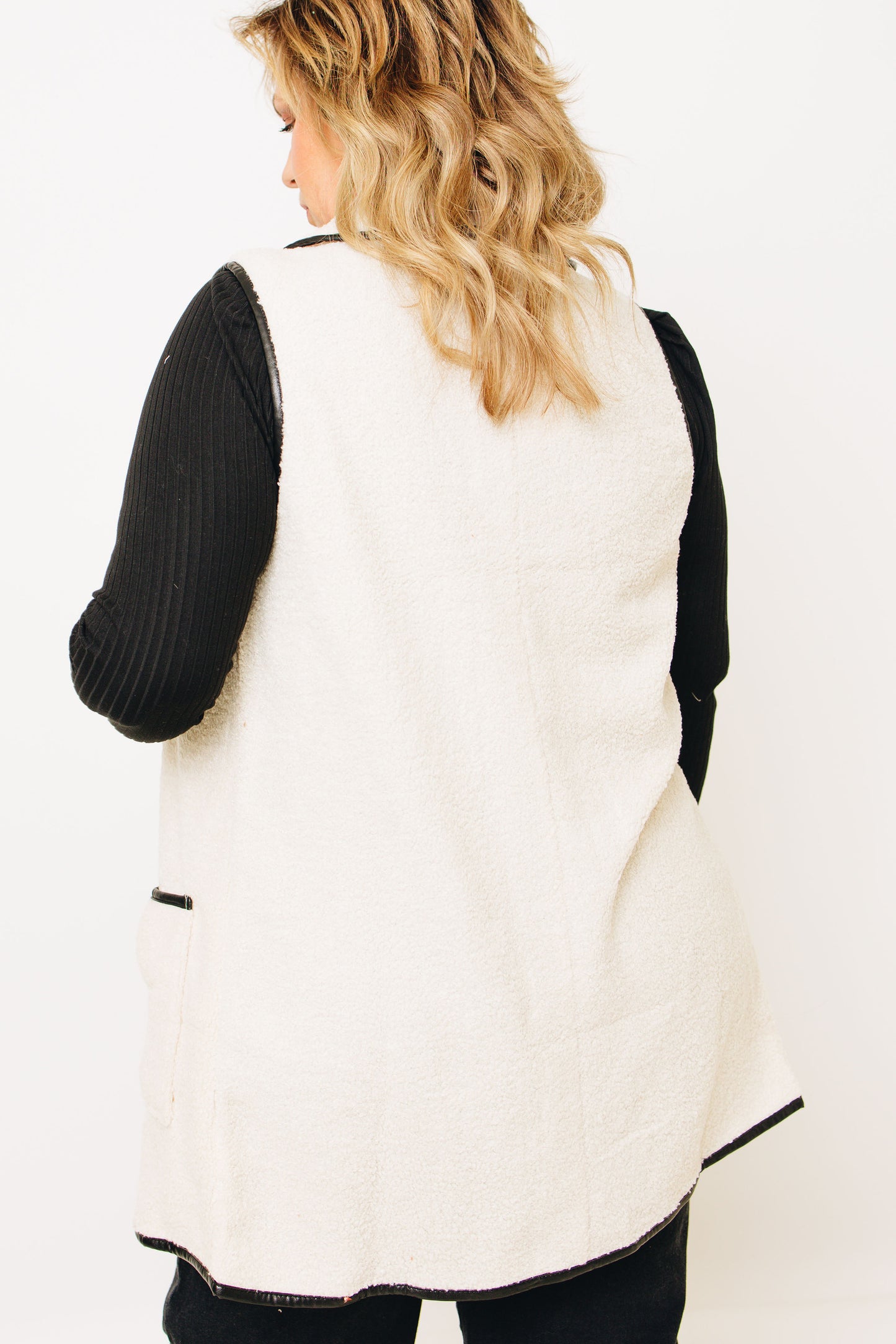 Fuzzed Up Long Collared Vest (S-L)