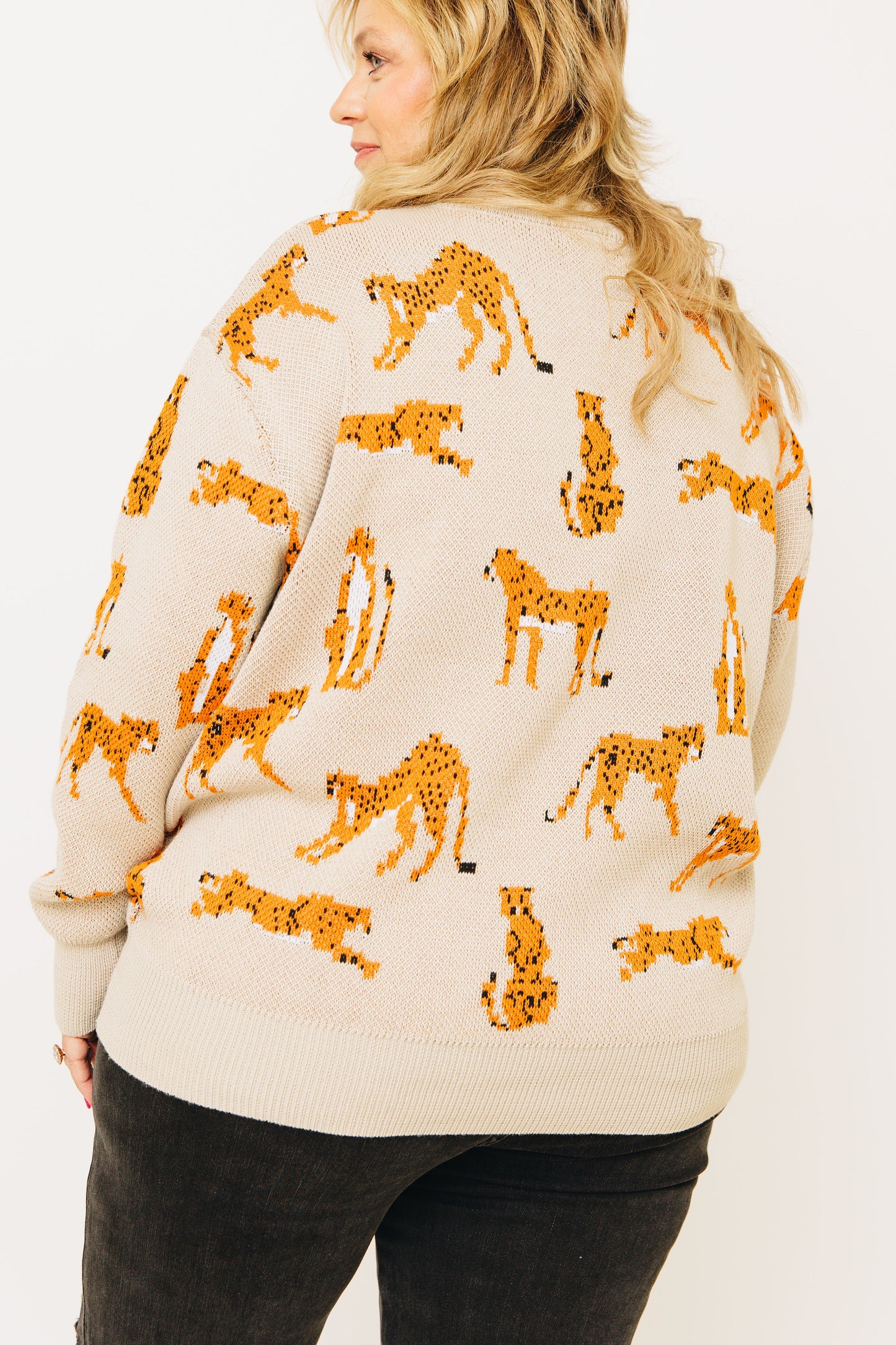 Citrus Safari Cheetah Print Sweater (S-3XL)