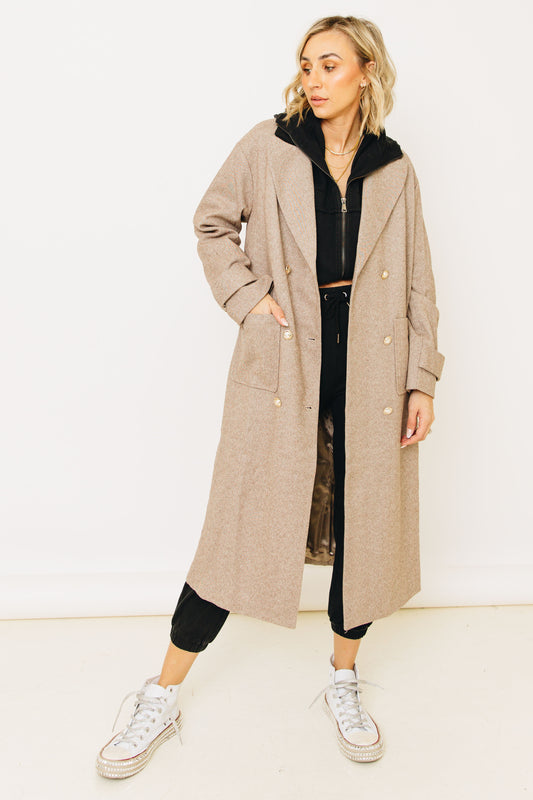 Golden Threads Maxi Trench Coat (S-L)