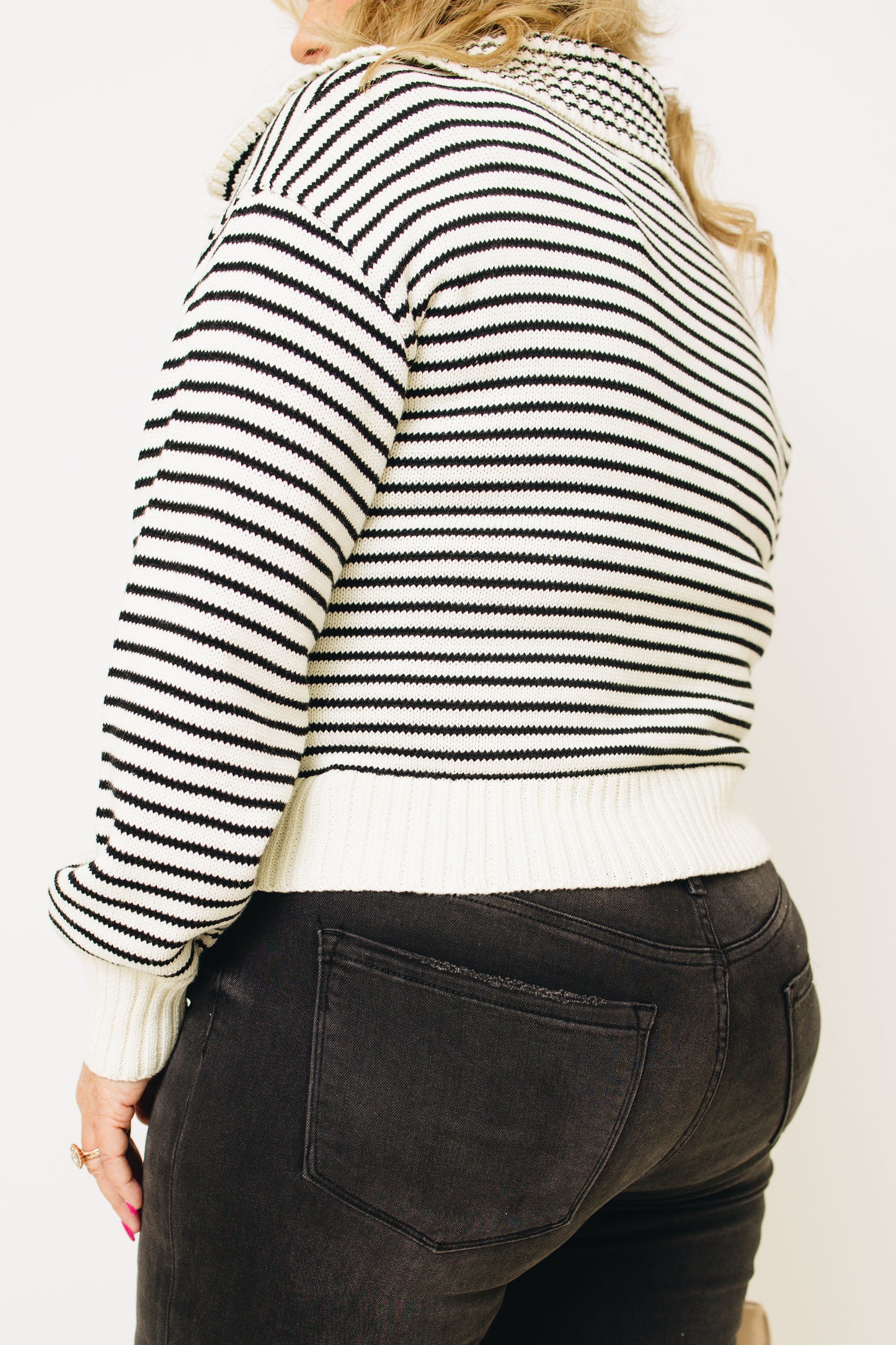 Signature Stripe Zip Up Sweater (S-L)