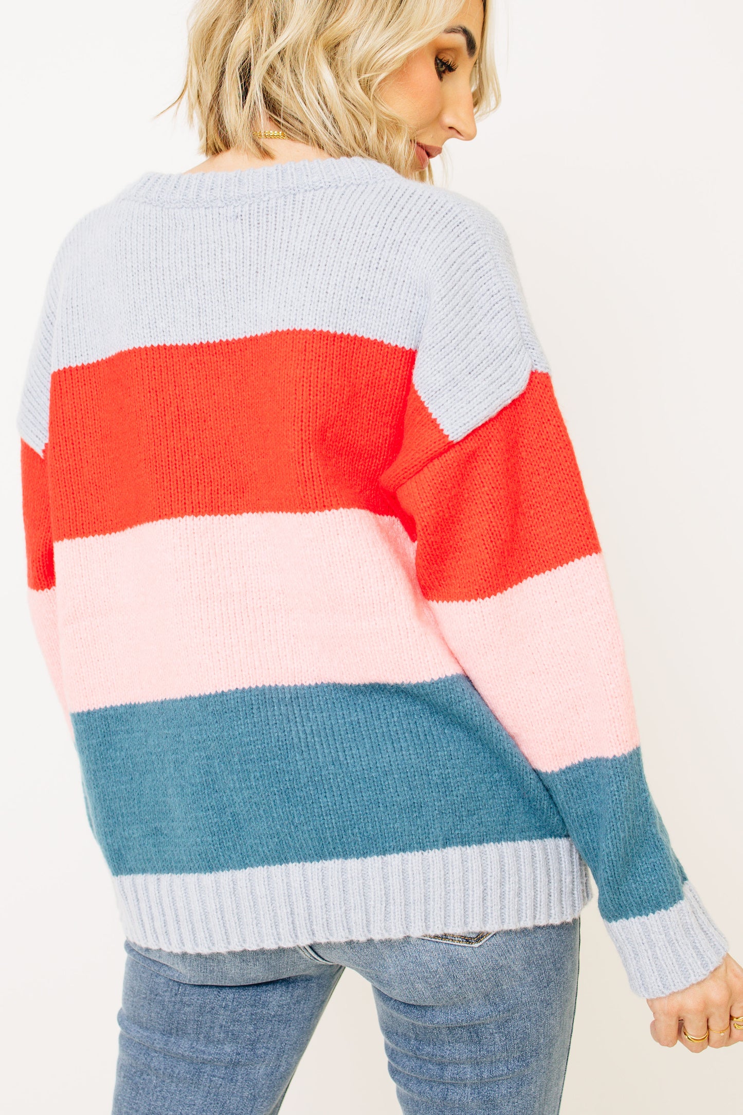 C'EST LA VIE Graphic Color Block Sweater (S-L)