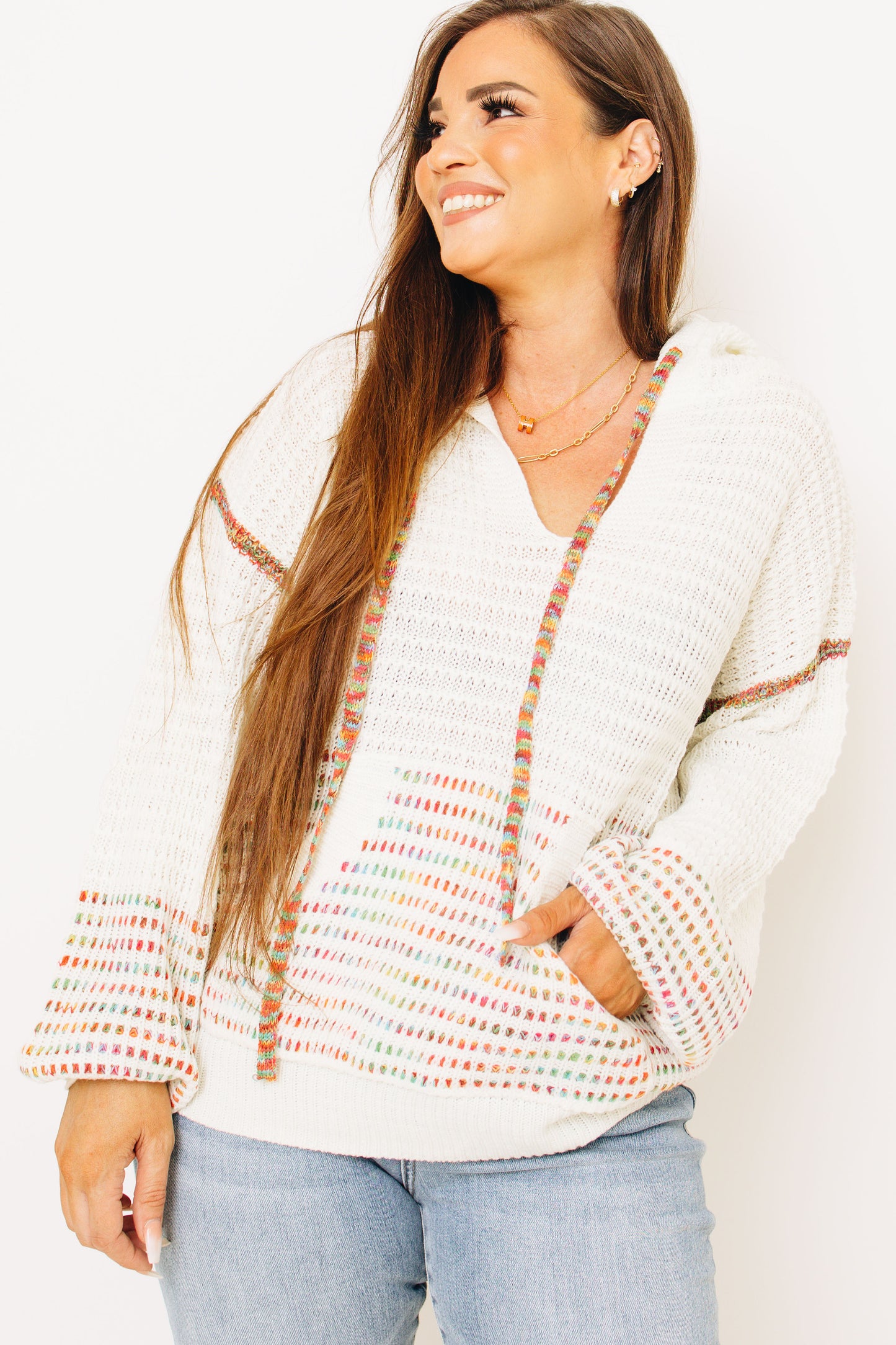 Rainbow Stitches Sweater Hoodie (S-XL)