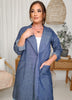 Vintage Chambray Open Mid Long Jacket (S-L)