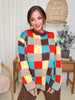 Multi Colored Checkered Pattern Sweater (S-3XL)