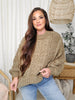 Pol - Mock Neck Balloon Sleeve Cable Knit Sweater (S-L)