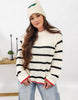 Madilyn Striped Round Neck Dropped Shoulder Sweater