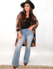 Cassie Full Size High Rise Frayed Hem Flare Jeans (0-3XL)