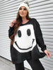 Happy days Smiling Face V-Neck Long Sleeve Sweater