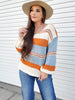 Stevie Color Block V-Neck Dropped Shoulder Sweater