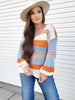 Stevie Color Block V-Neck Dropped Shoulder Sweater