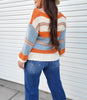 Stevie Color Block V-Neck Dropped Shoulder Sweater