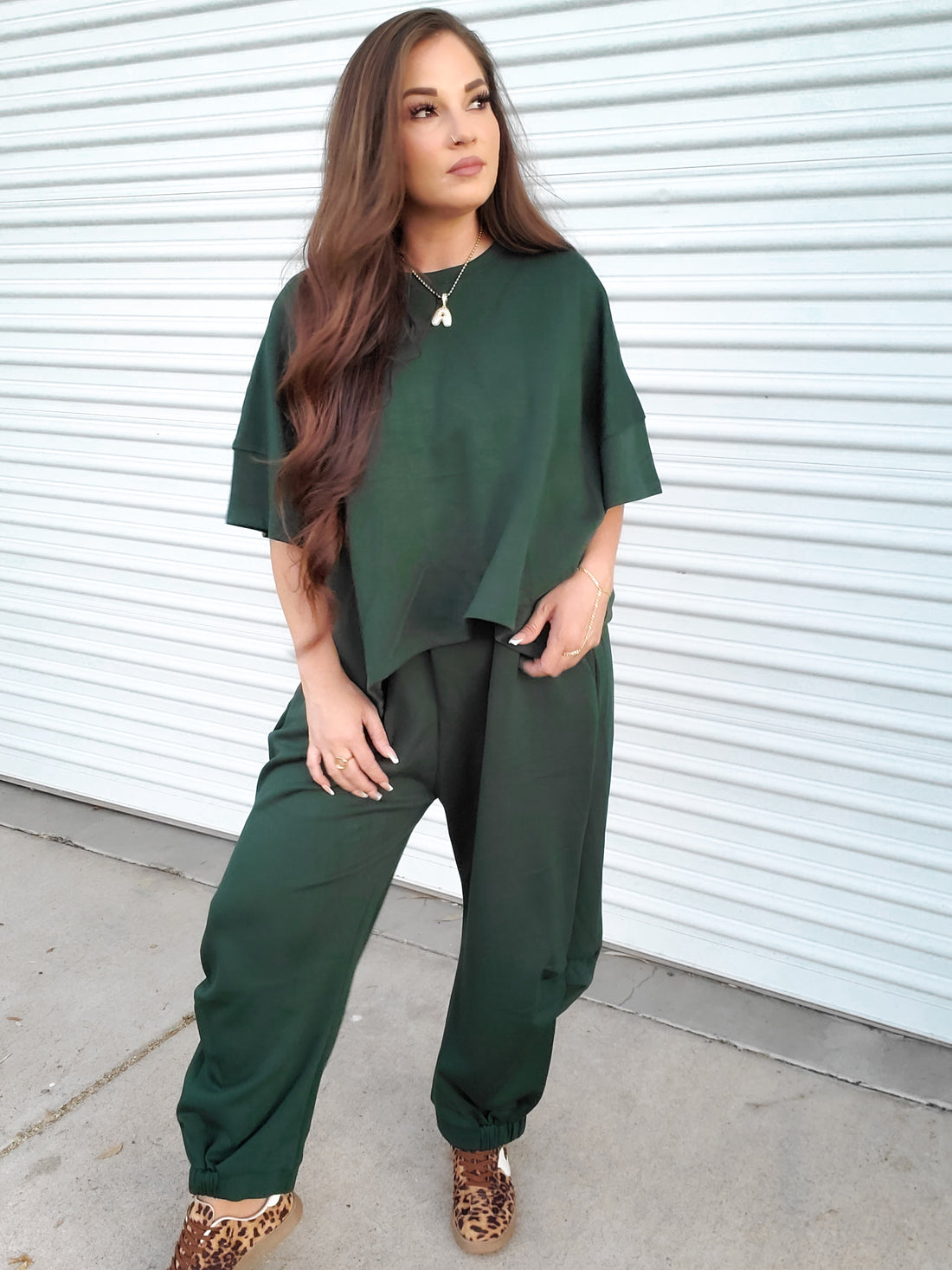 Hunter Flowy Top With Elastic Waistband Pants Set