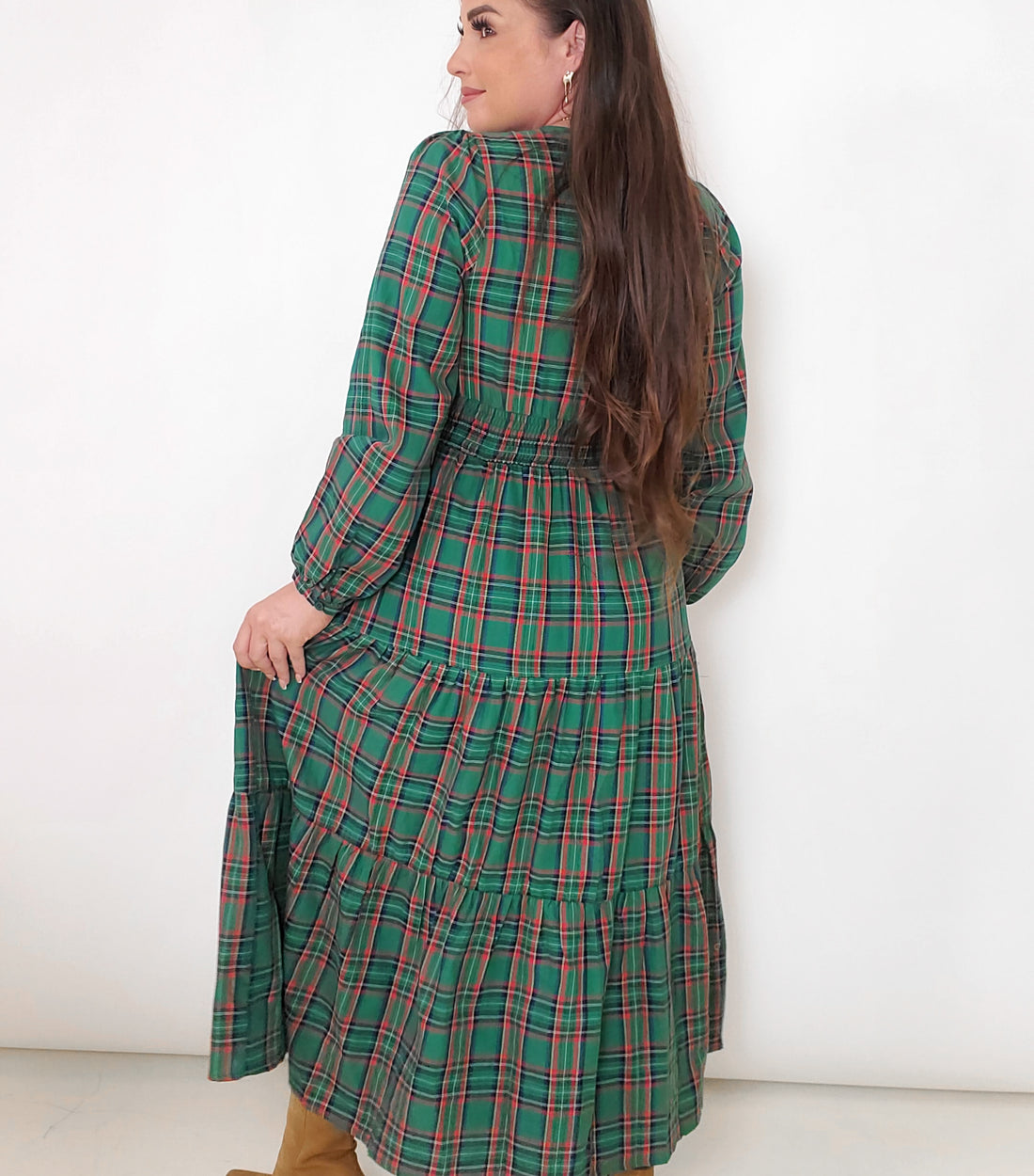 Blitzen Plaid Button Down Dress (XS-3XL)