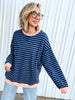 Hot Mama Contrast Striped Long Sleeve Top