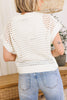 Steffani Open Knit Short Sleeve Sweater Top (S-3XL)