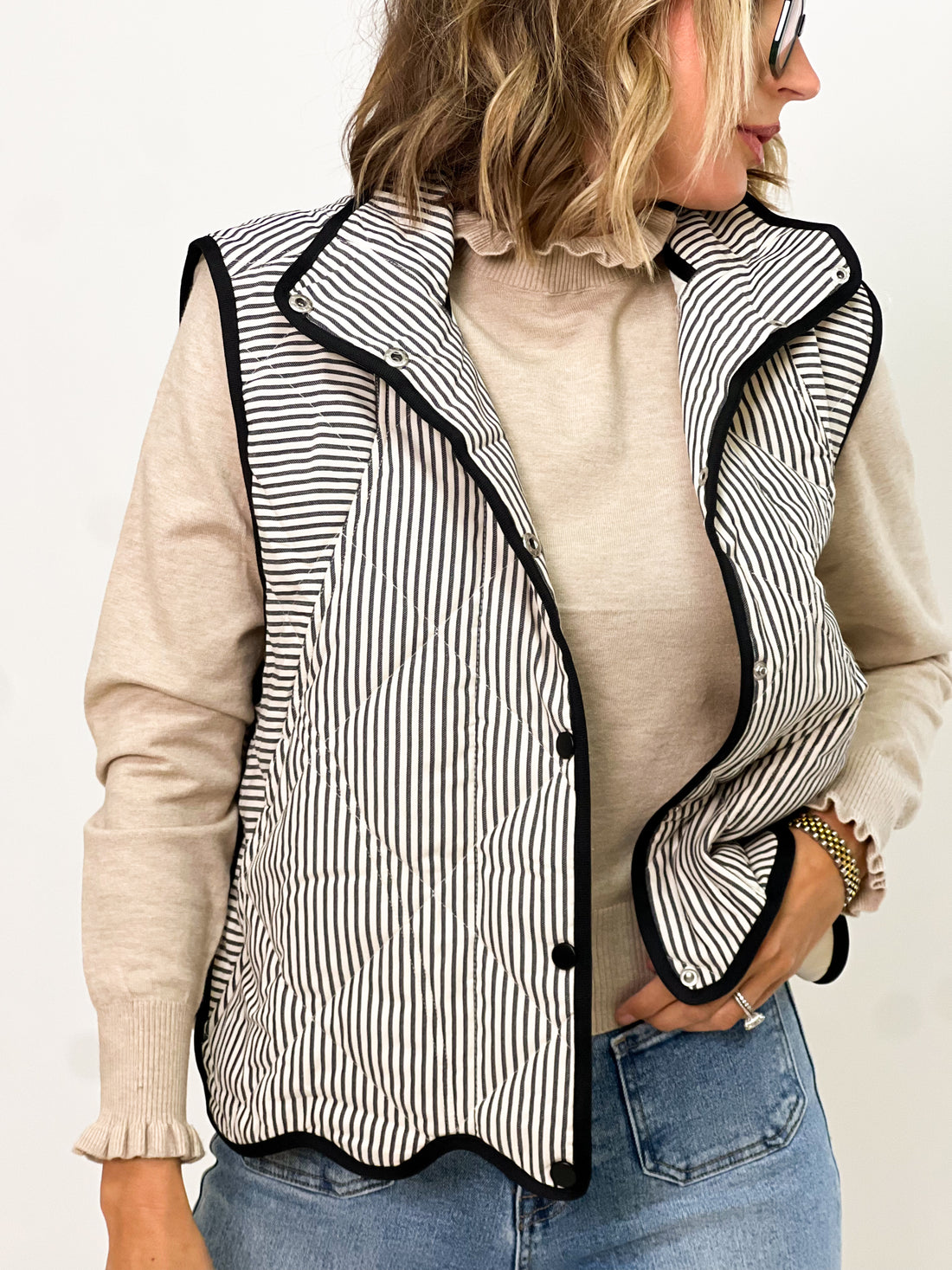 Shirley Diamond Pattern Quilted Vest (S-L)