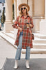 Mandy Plaid Collared Neck Long Sleeve Versatile Shirt Dress