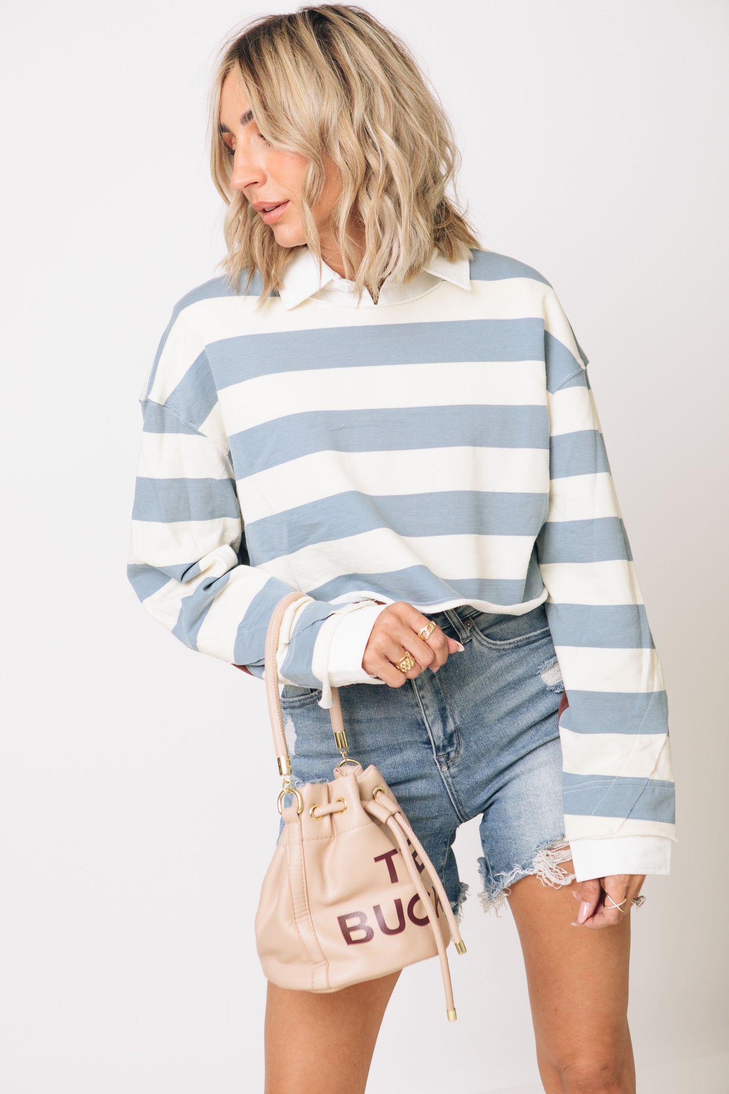 Authentic Dickey Collared Striped Long Sleeve Top (S-L)