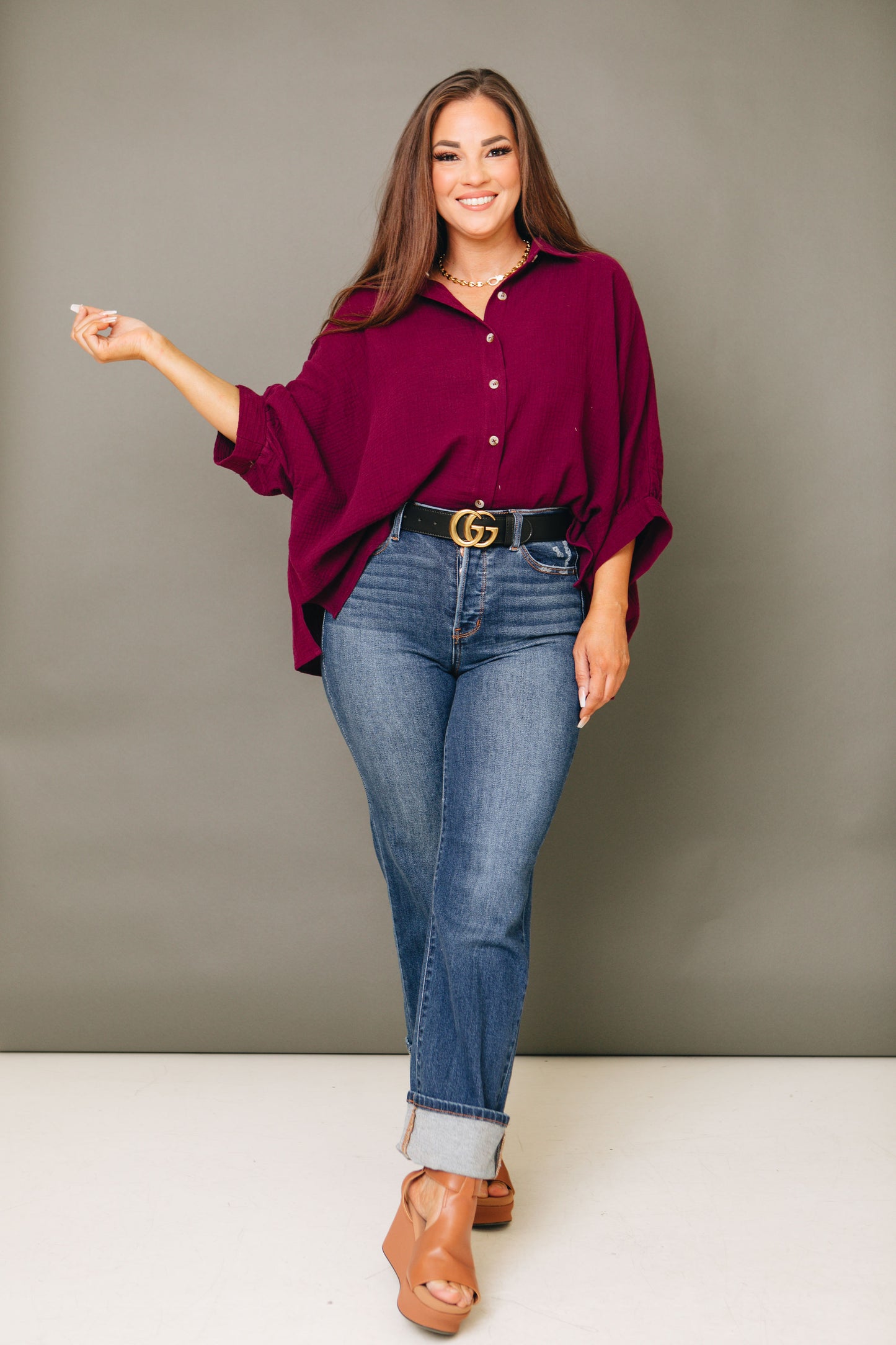 Tuneful Tunic Button Up Top (S-3XL)