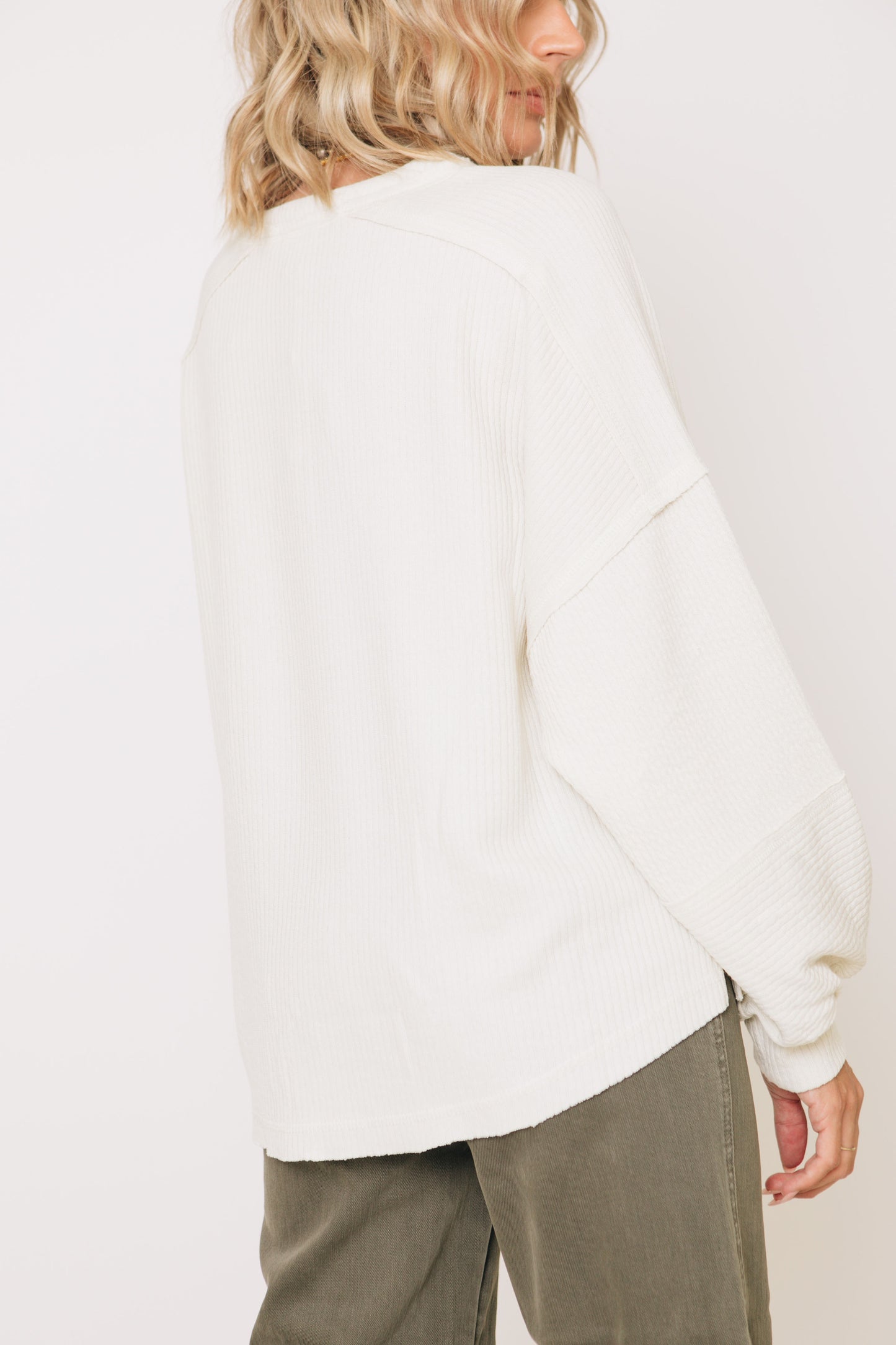 Olivia Relaxed Rib Knit Henley Top (S-L)