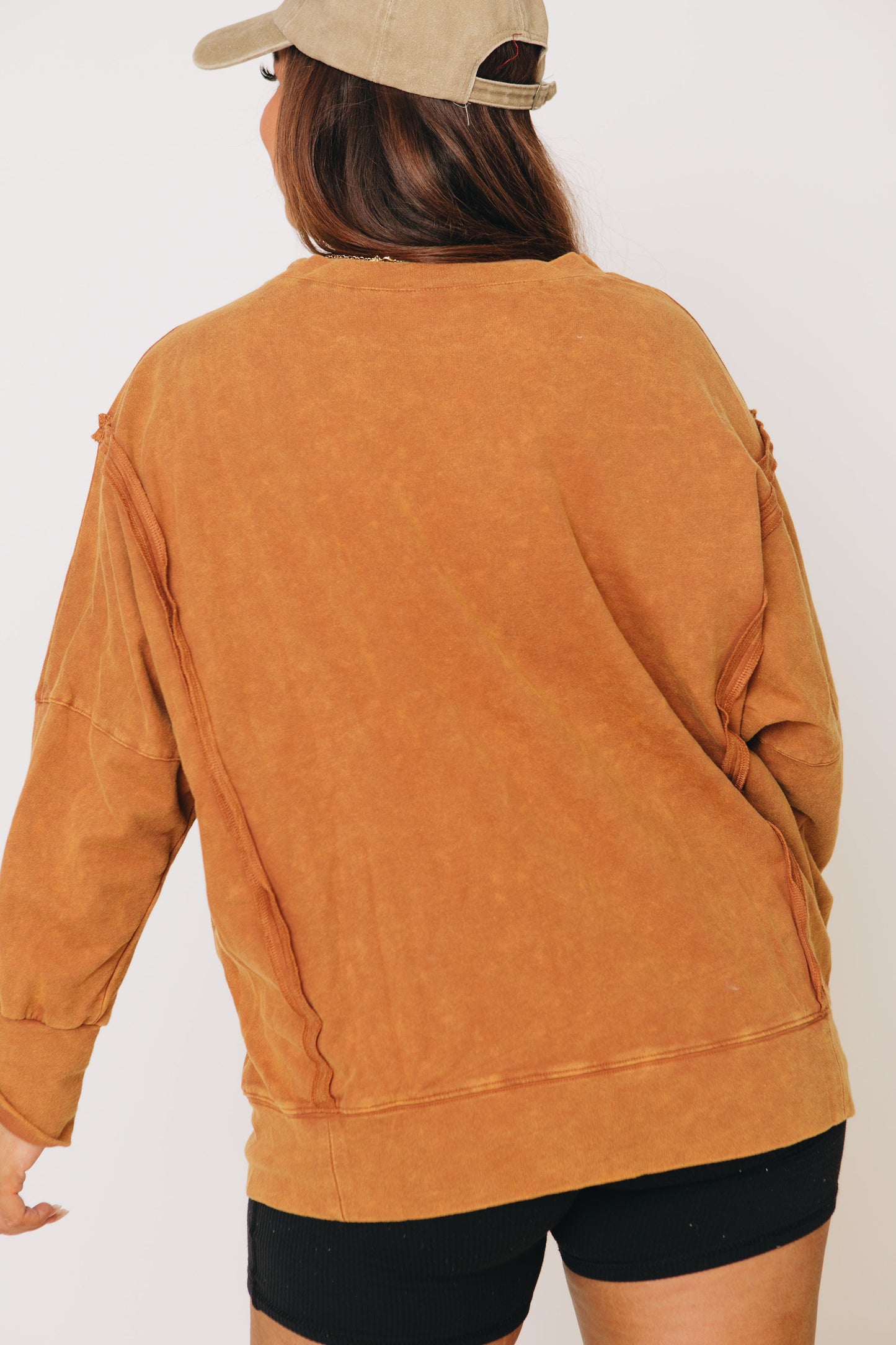 French Terry Crew Neck Long Sleeve Top (S-3XL)