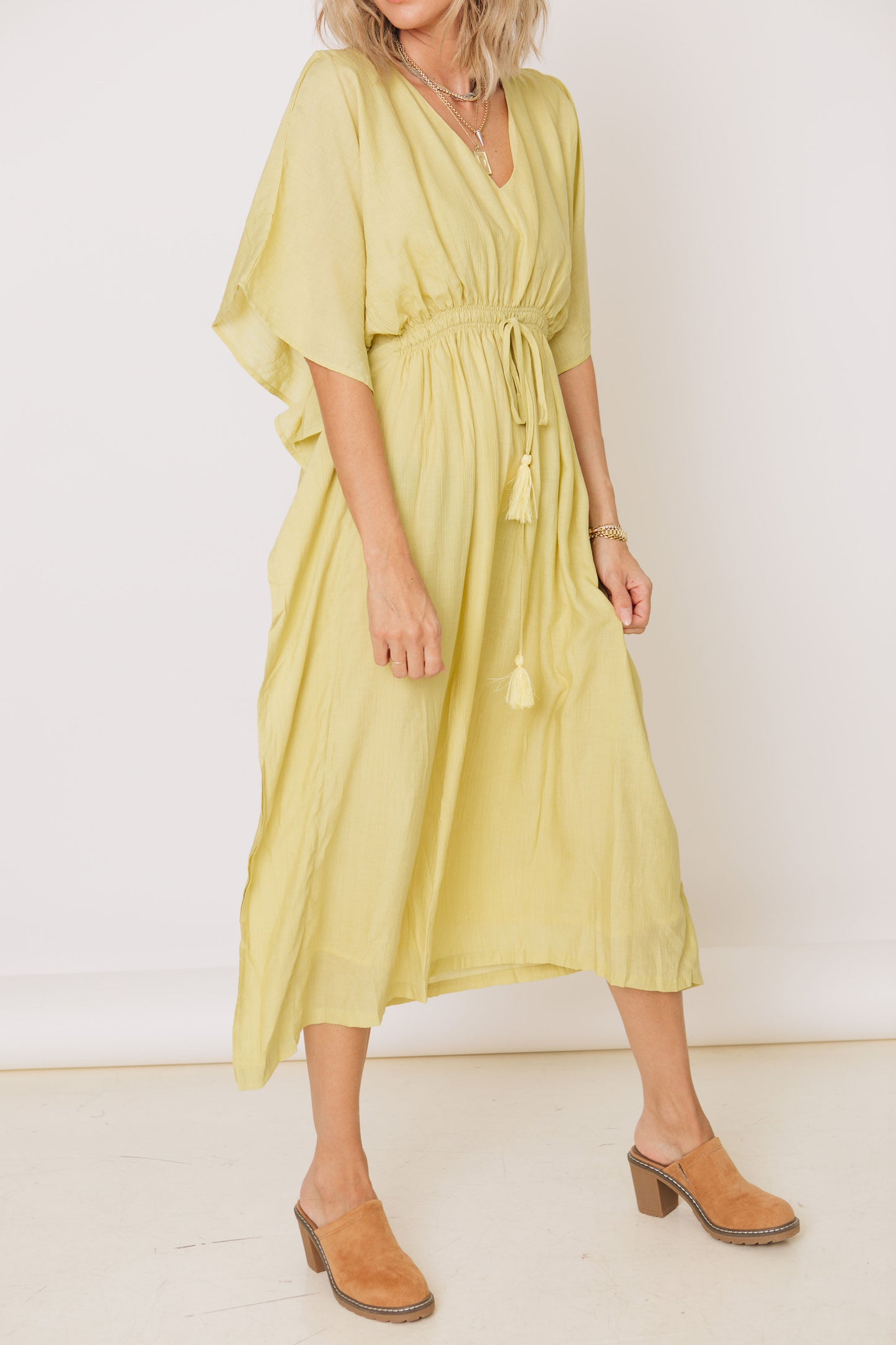 Lemonade Delight Flowy Kaftan Dress (S-XL)