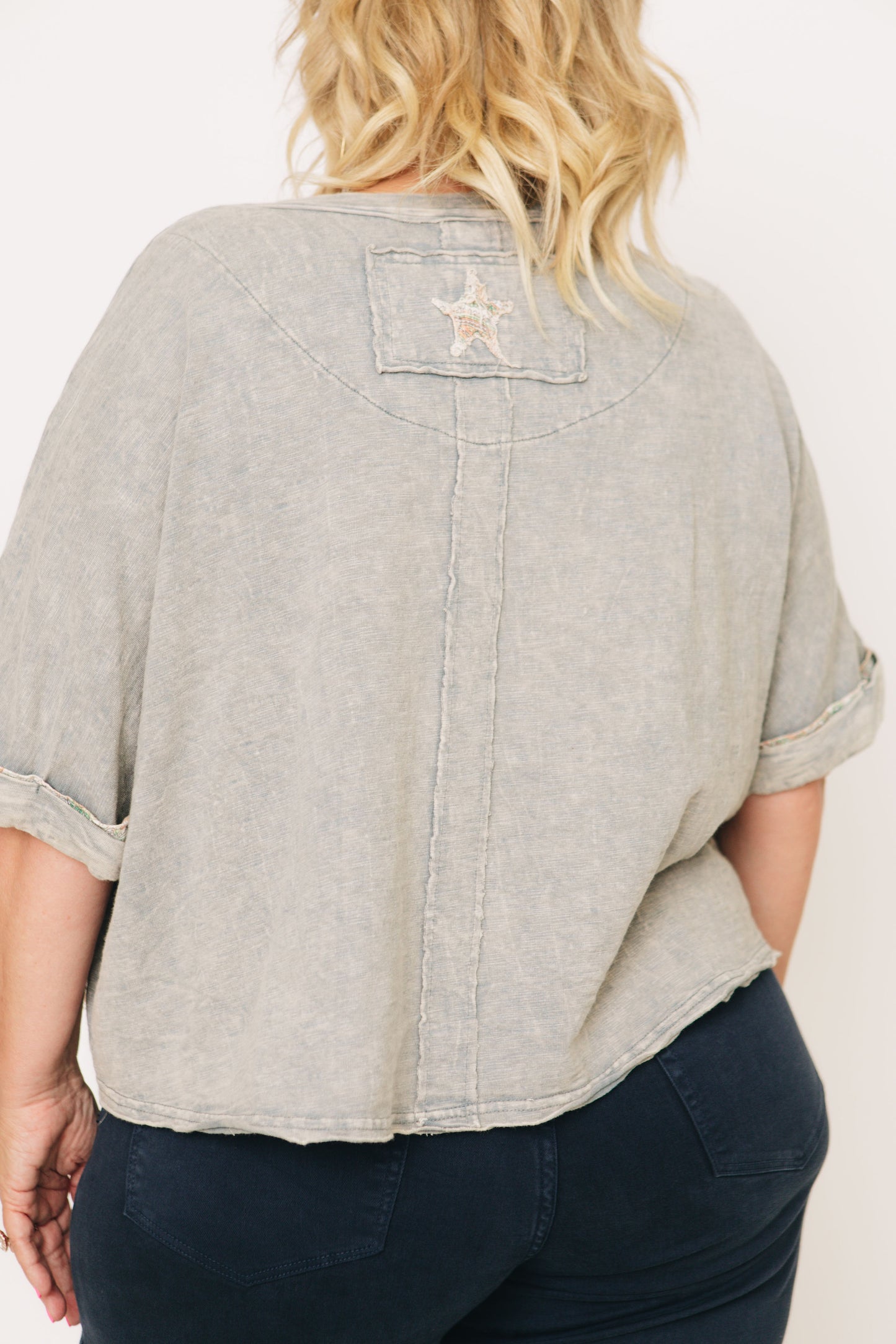 Starlight Patched Short Sleeve Top (S-XL)