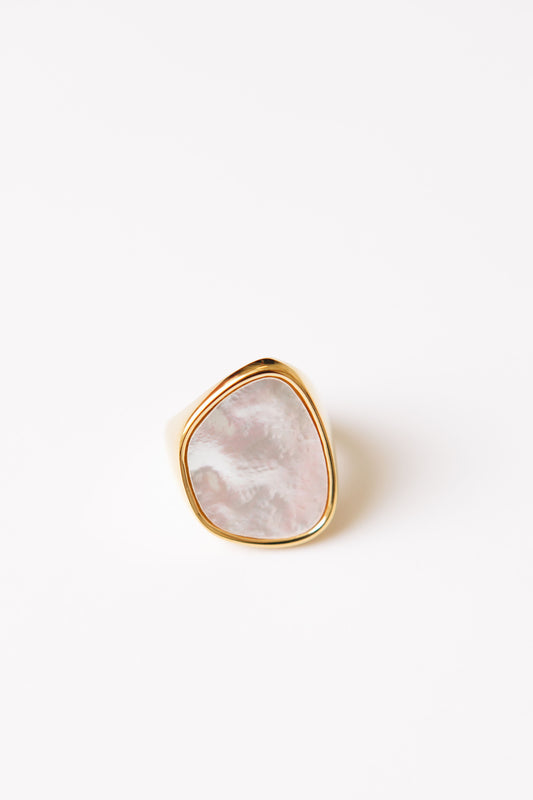 Large Mother of Pearl Statement Waterproof Ring