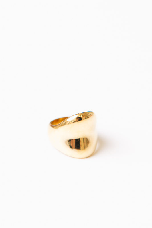 Jeremiah - Hammered Concave Gold Waterproof Ring