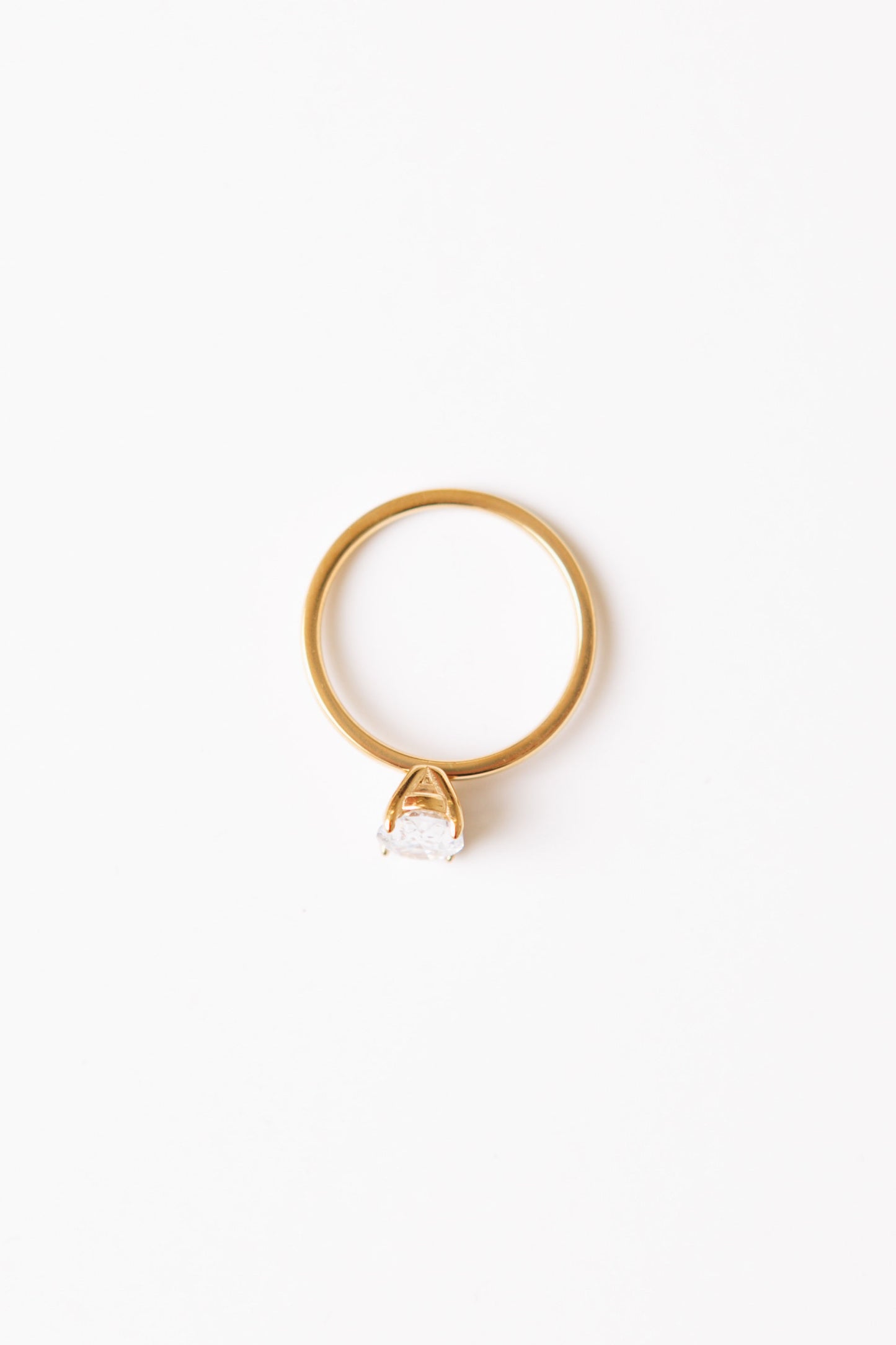 RESTOCKED 9/11 - Tabby - Solitaire Anniversary Crystal Gold Waterproof Ring