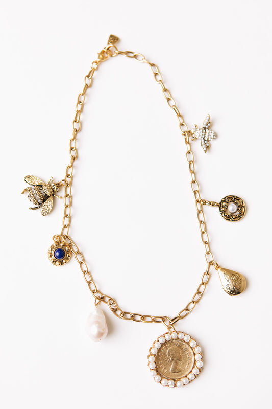 Yochi - Vintage Charm Necklace (OS)