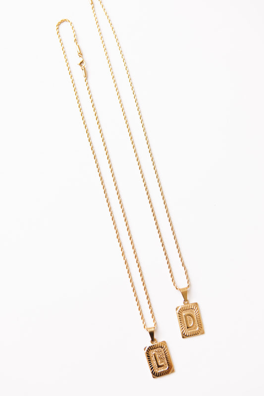 RESTOCKED 9/11 - Valentin - Initial Letter A-Z Pendant Waterproof Necklaces (19.5")