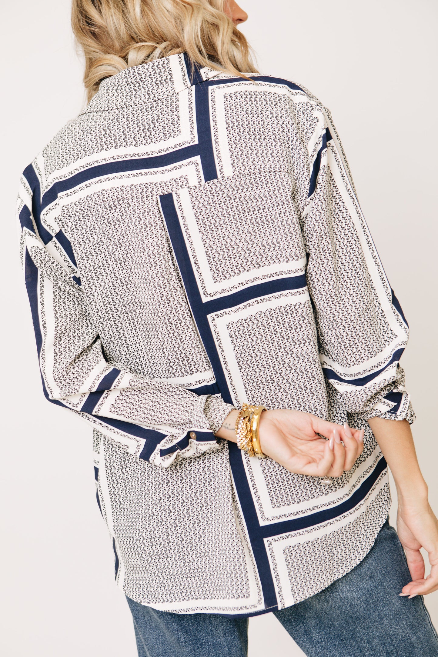 Isabella Button Front Stripe Shirt (S-L)