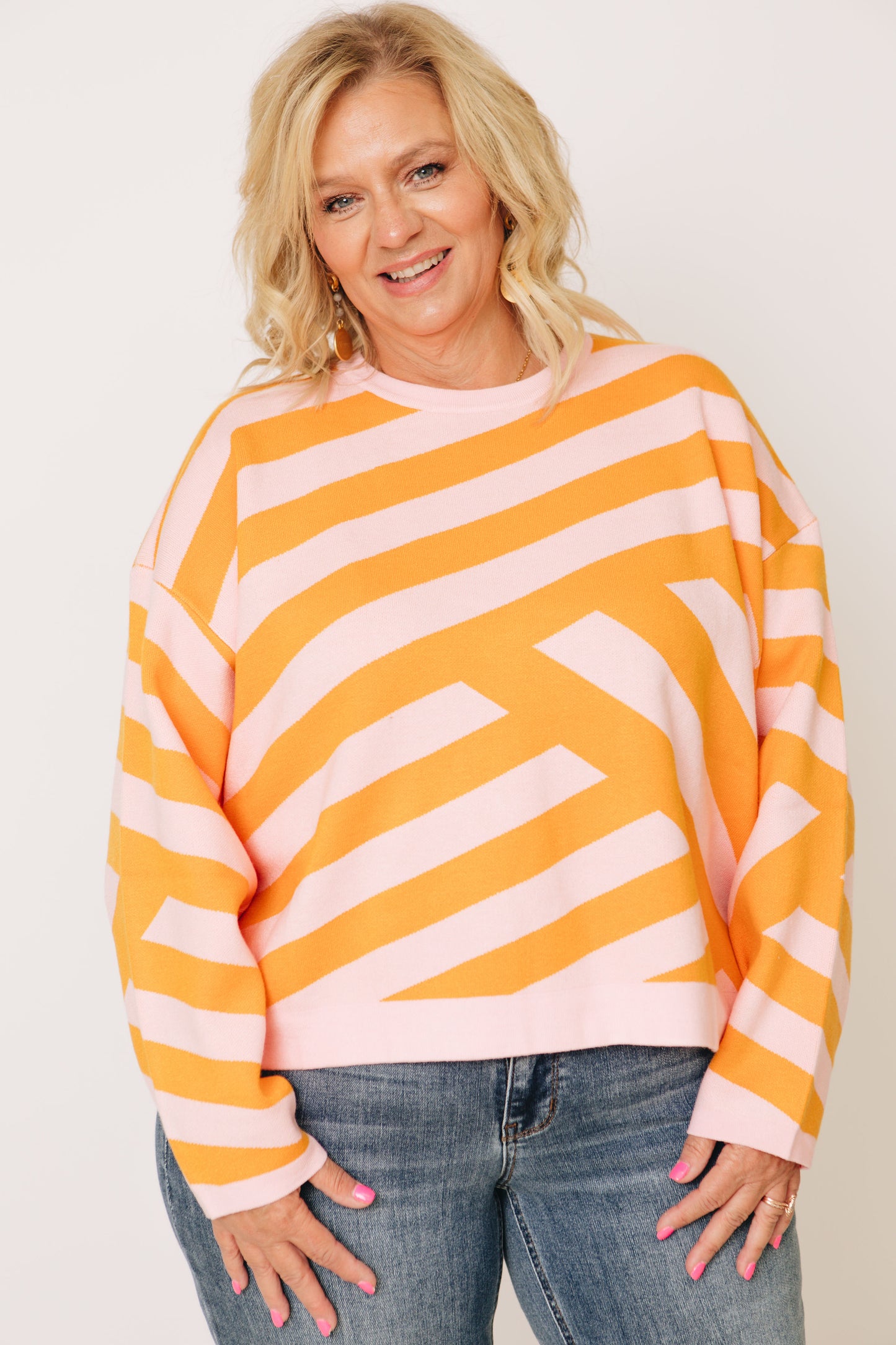 Dreamsicle Abstract Print Sweater Top (S-3XL)