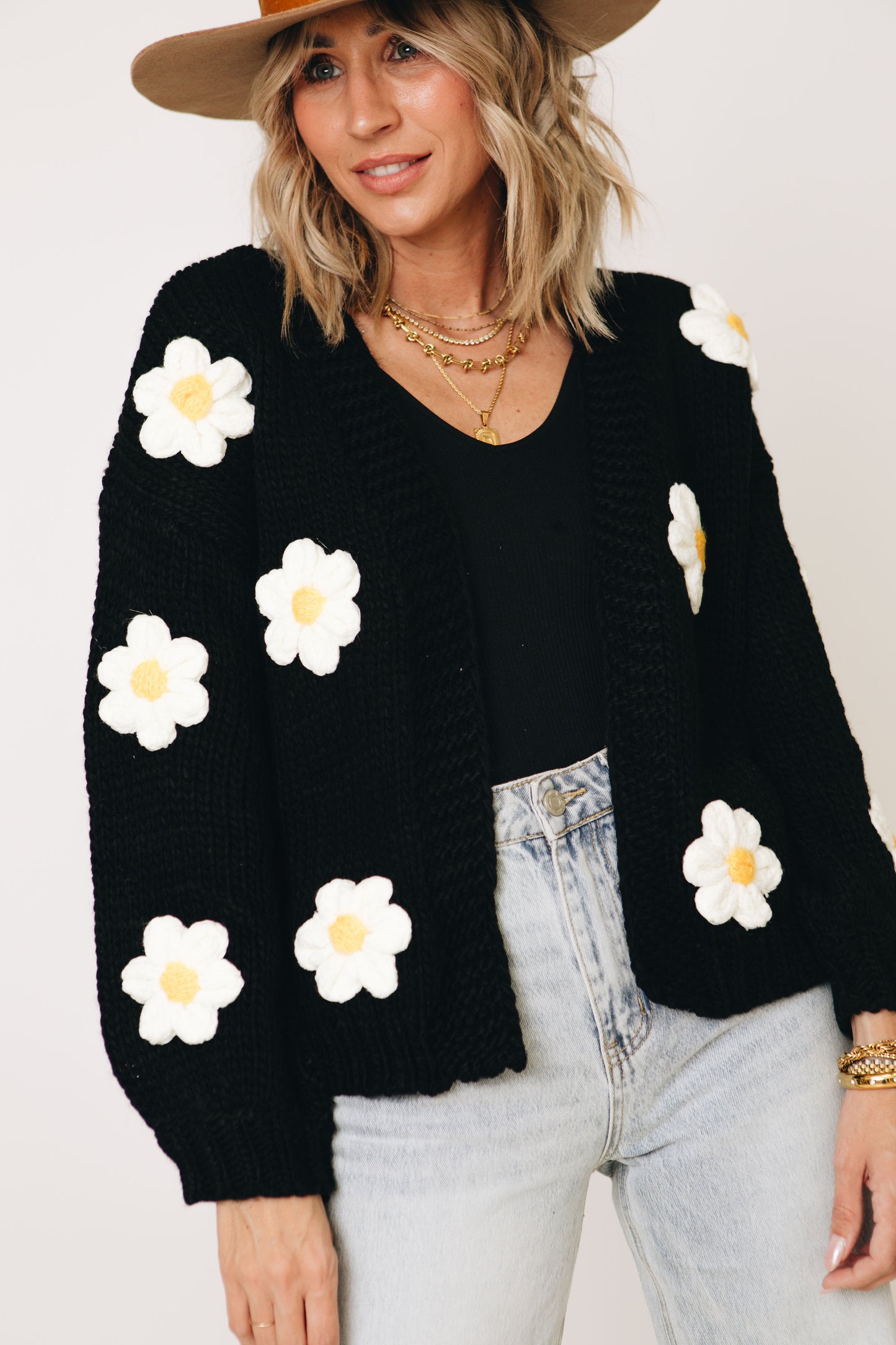 Pocket full Of Daisies Sweater Knit Cardigan (S-3XL)