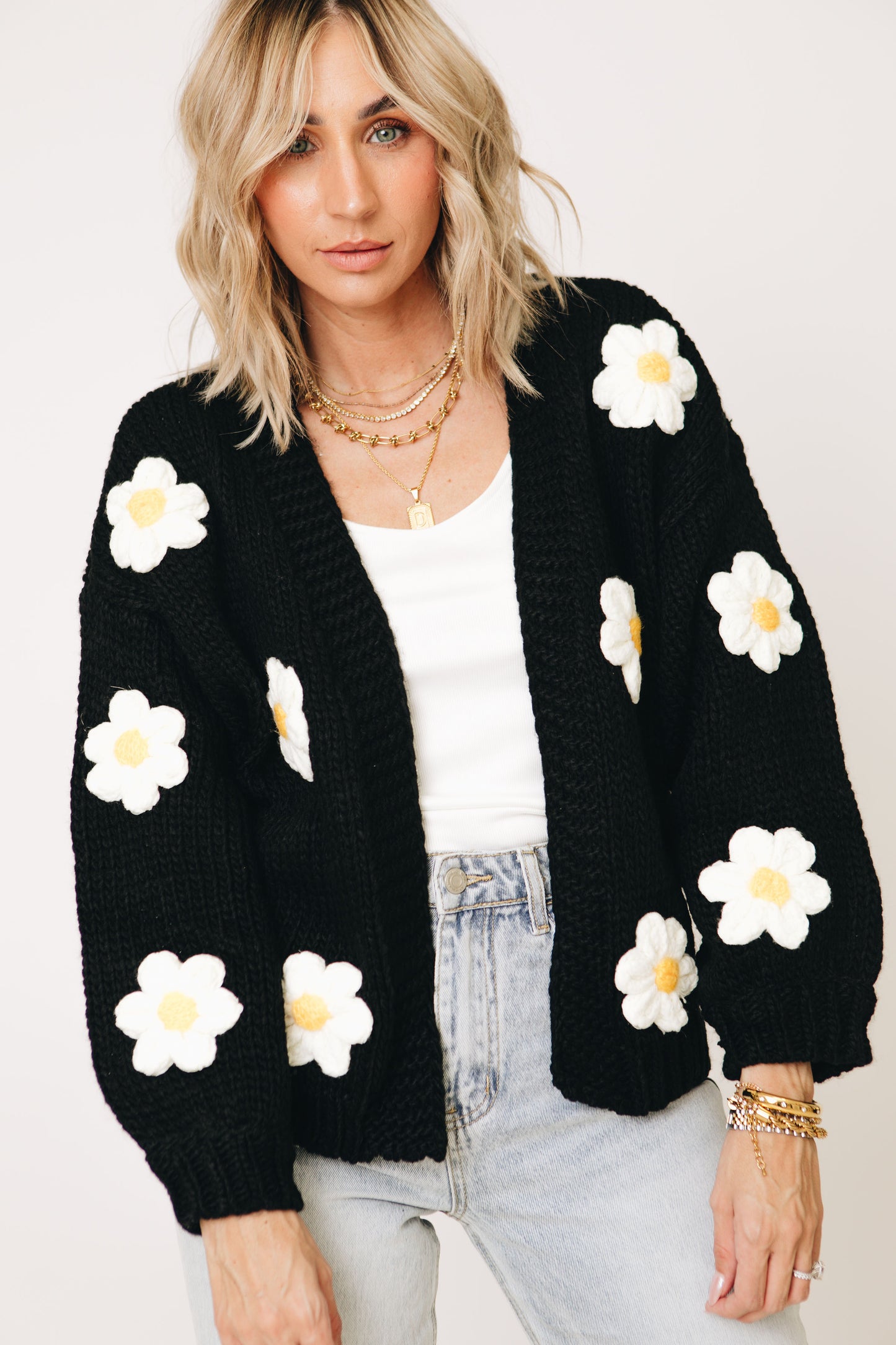 Pocket full Of Daisies Sweater Knit Cardigan (S-3XL)