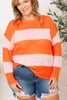Striped Pull Over Sweater Top (S-3XL)