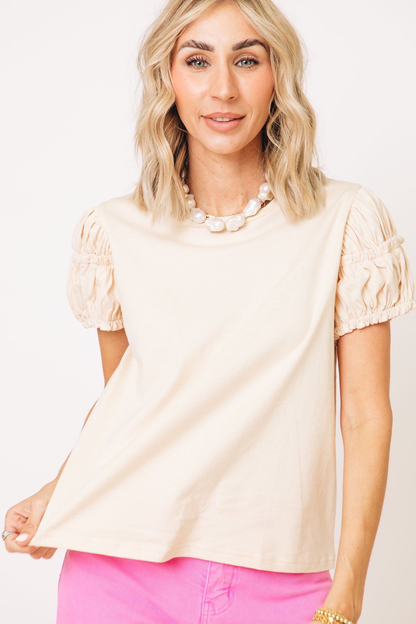 What a Darling Puff Sleeve Short Sleeves Top (S-3XL)