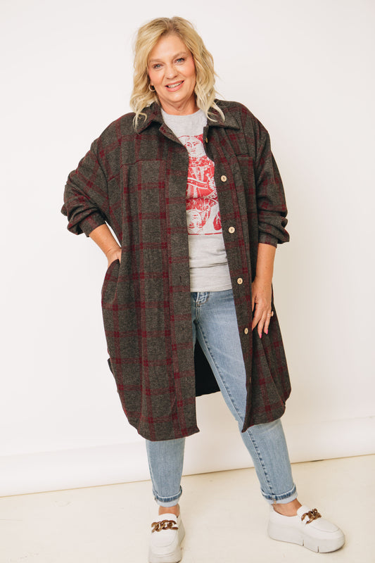 RESTOCKED  8/30 - Rustic Harvest Button Down Maxi Shacket (S-L)