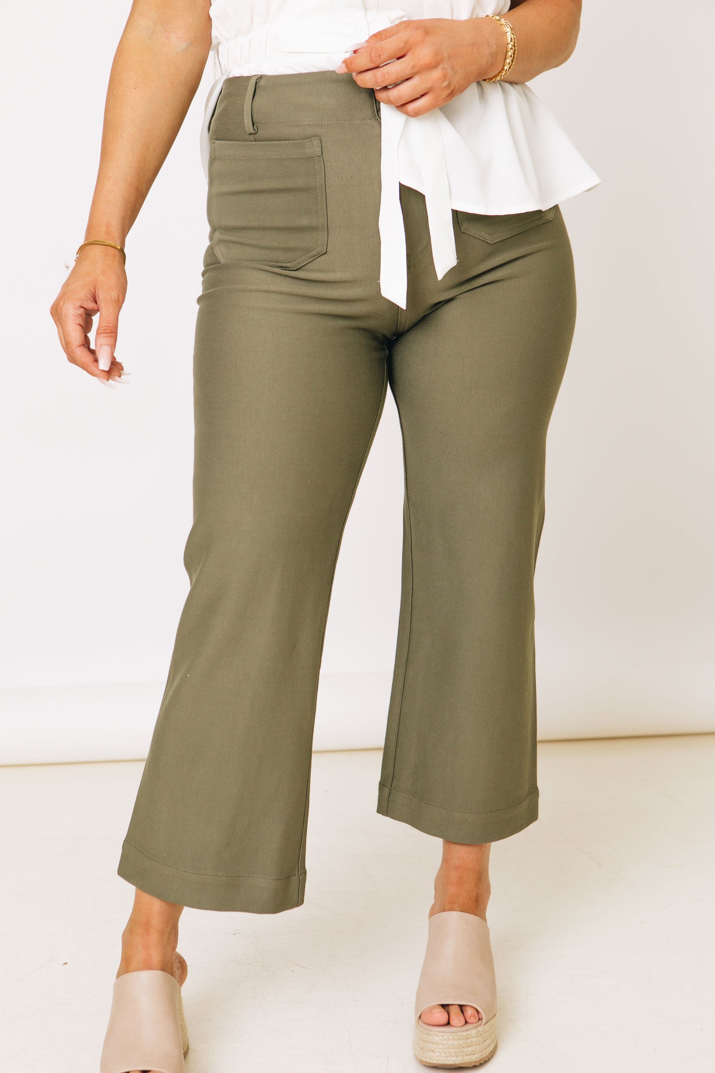 Super Stretch Knit Pants with Pocket on the Front (S-L)