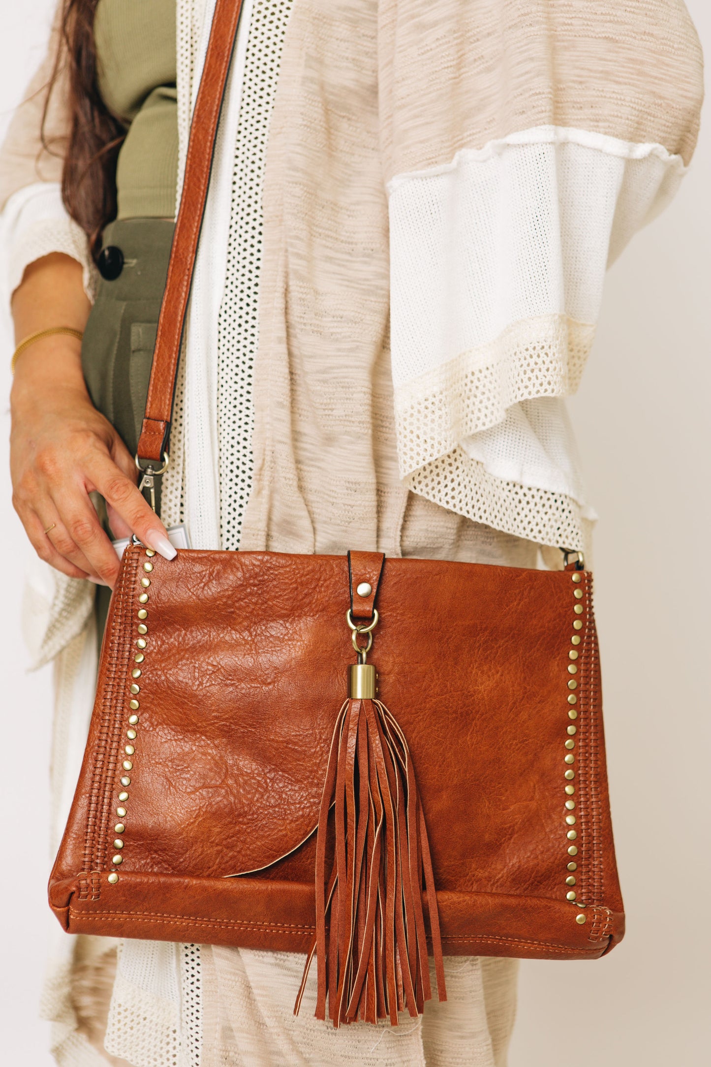 Marie Crossbody with Grommet Detail