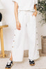 City Chic Wide Leg Pants with Side Buttons (Part Of Set S-L)