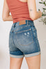 Judy Blue - Tummy Control Vintage Washed Cuff Shorts (S-3XL)