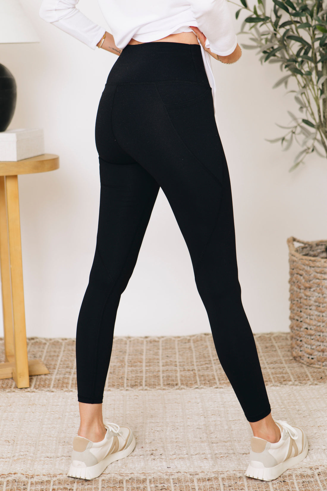 Tapered Band Essential Solid Highwaist Leggings (S-L)