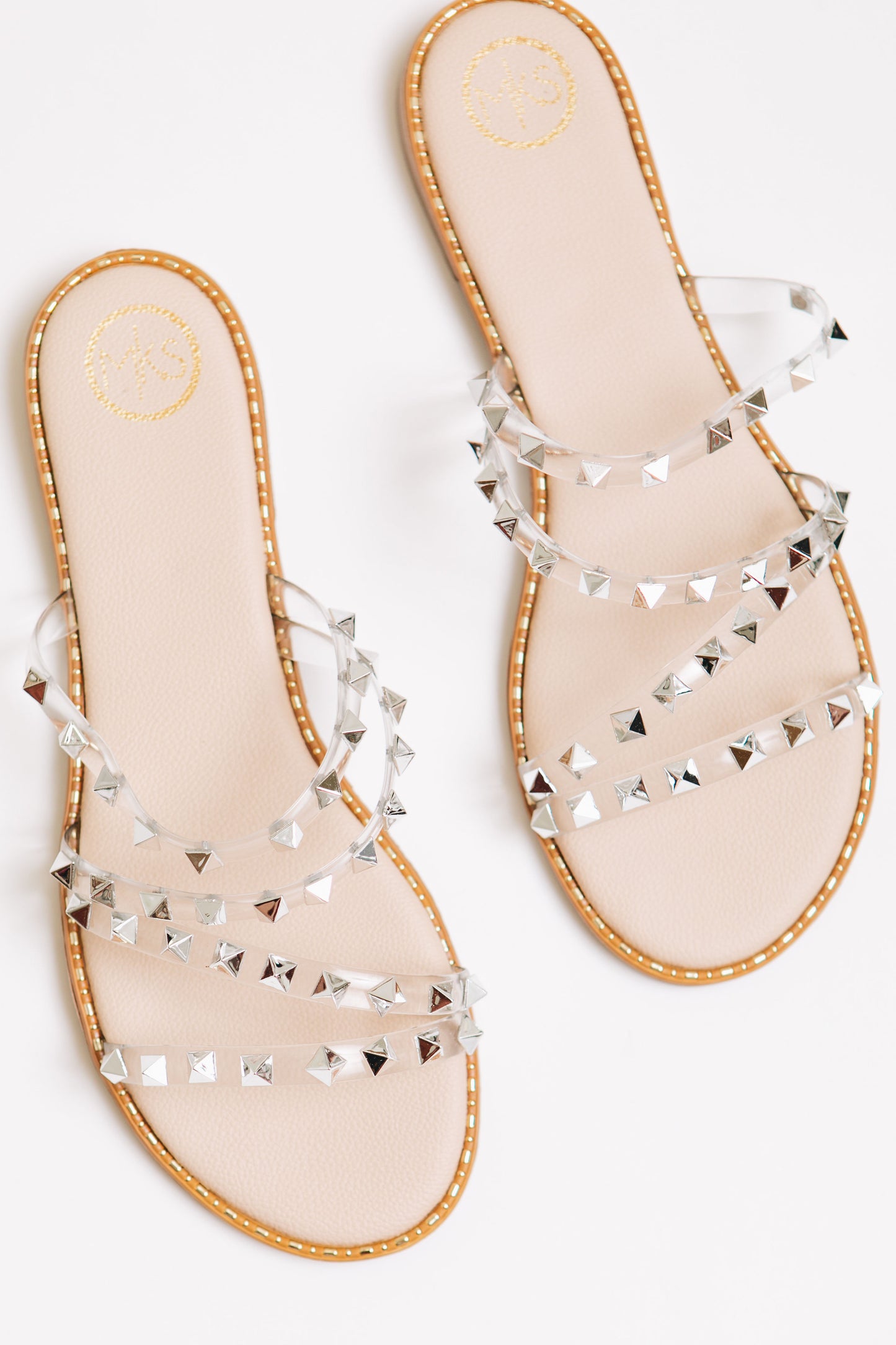 Yes Please Clear Rock Stud Sandals