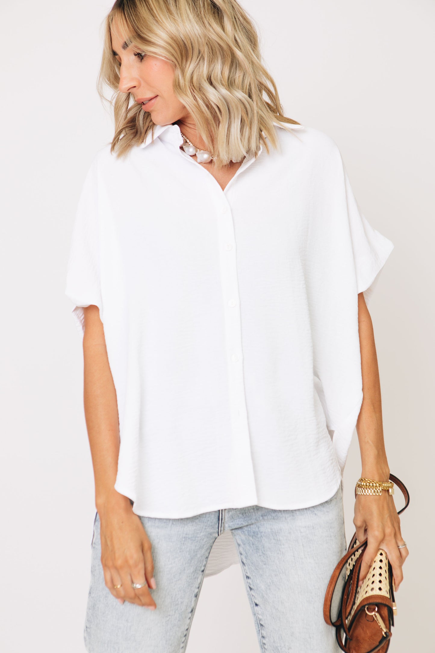 RESTOCKED - Best Boyfriend Fit Solid Collared Button-Up Top (S-L)