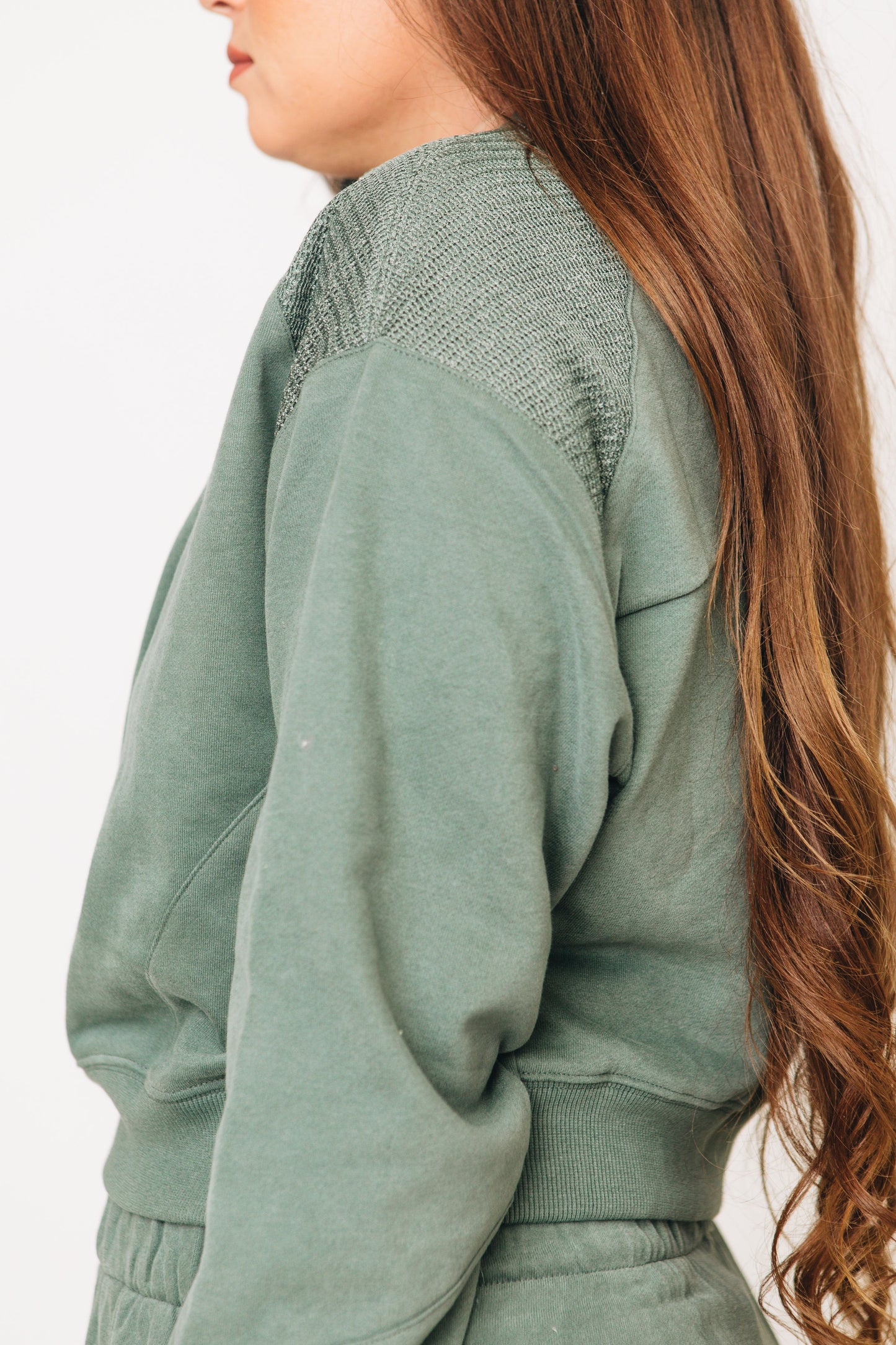 Ivy Verde Sweatsuit Set with Mesh Detail (S-L)